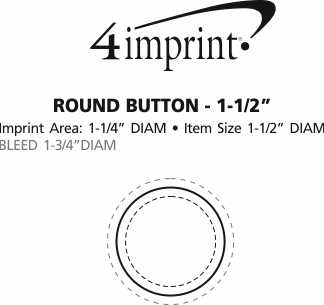 Imprint Area of Round Button - 1-1/2"