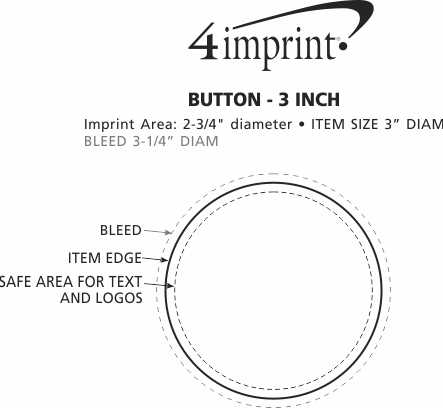 Imprint Area of Round Button - 3"