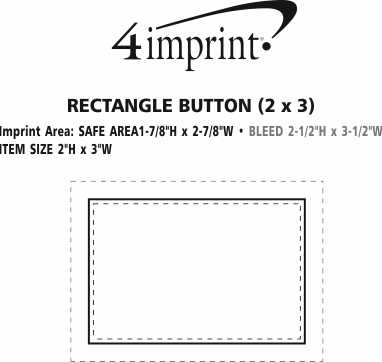 Imprint Area of Rectangle Button - 2" x 3"