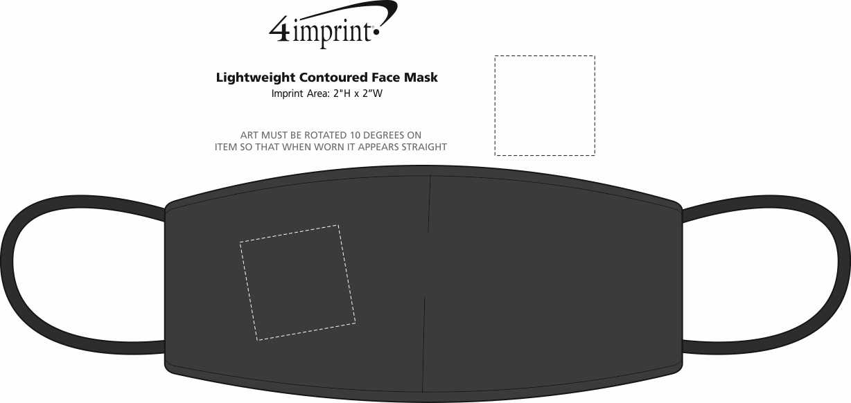 Imprint Area of Lightweight 2-Ply Contoured Face Mask