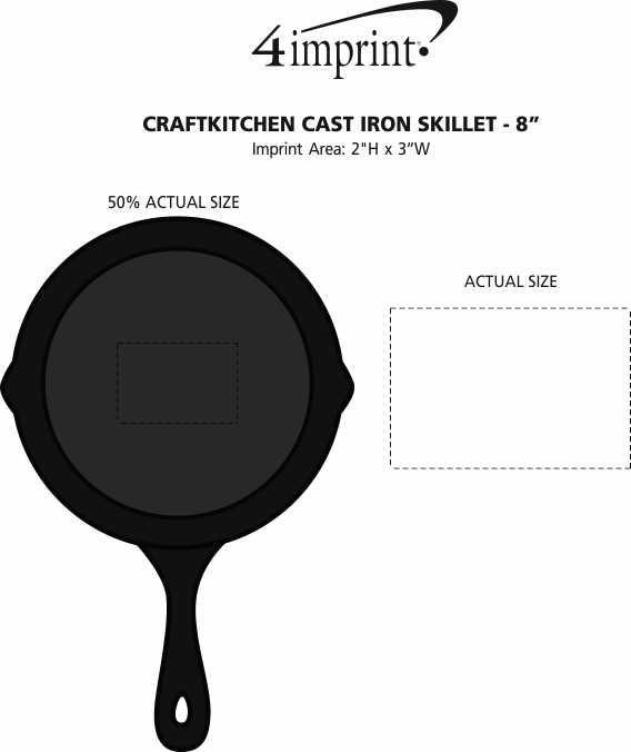 Imprint Area of CraftKitchen Cast Iron Skillet - 8"