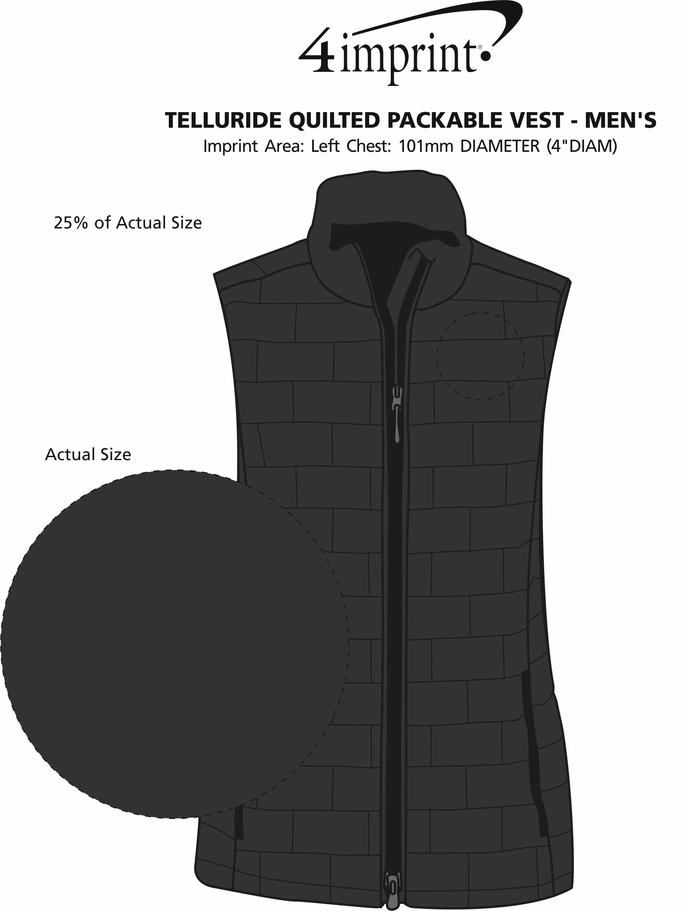 Imprint Area of Telluride Quilted Packable Vest - Men's