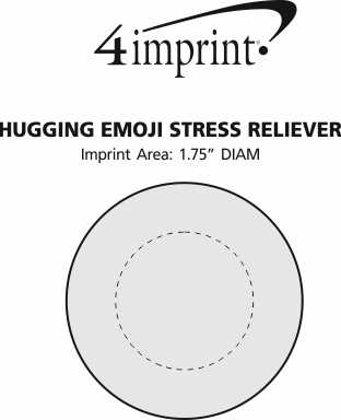 Imprint Area of Hugging Emoji Stress Reliever