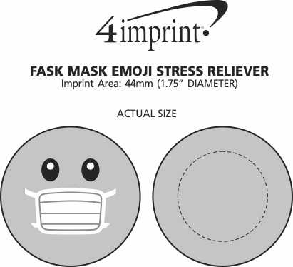 Imprint Area of Face Mask Emoji Stress Reliever