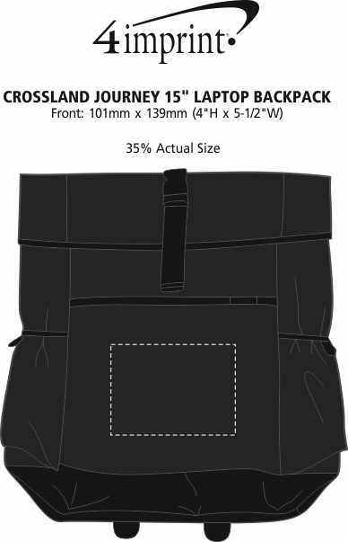 Imprint Area of Crossland Journey 15" Laptop Backpack