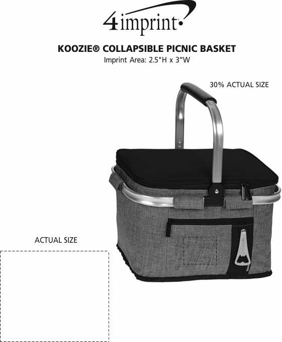 Imprint Area of Koozie® Collapsible Picnic Basket