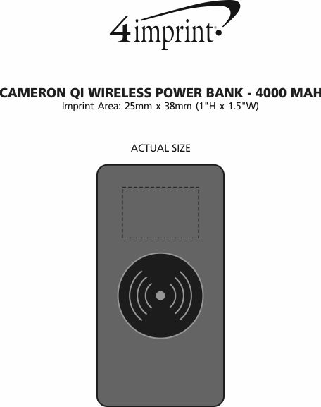 Imprint Area of Cameron Qi Wireless Power Bank - 4000 mAh