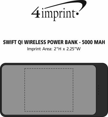 Imprint Area of Swift Qi Wireless Power Bank - 5000 mAh