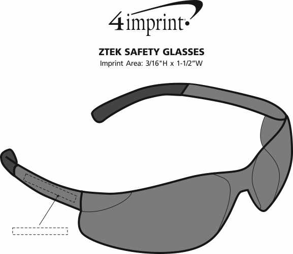 Imprint Area of ZTEK Safety Glasses