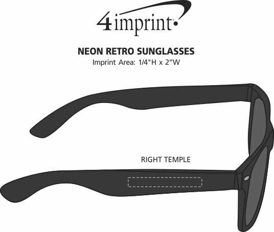 Imprint Area of Neon Retro Sunglasses