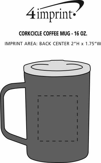 Imprint Area of Corkcicle Coffee Mug - 16 oz. - Wood