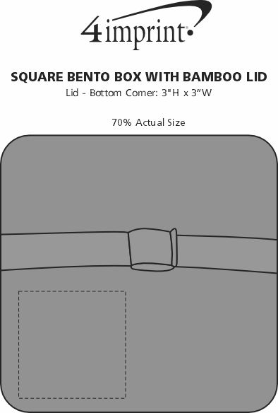 Imprint Area of Square Bento Box with Bamboo Lid