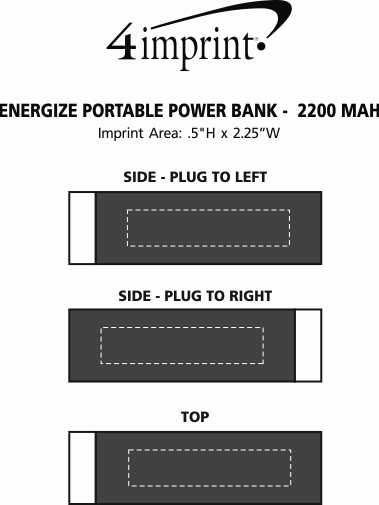 Imprint Area of Energize Portable Power Bank