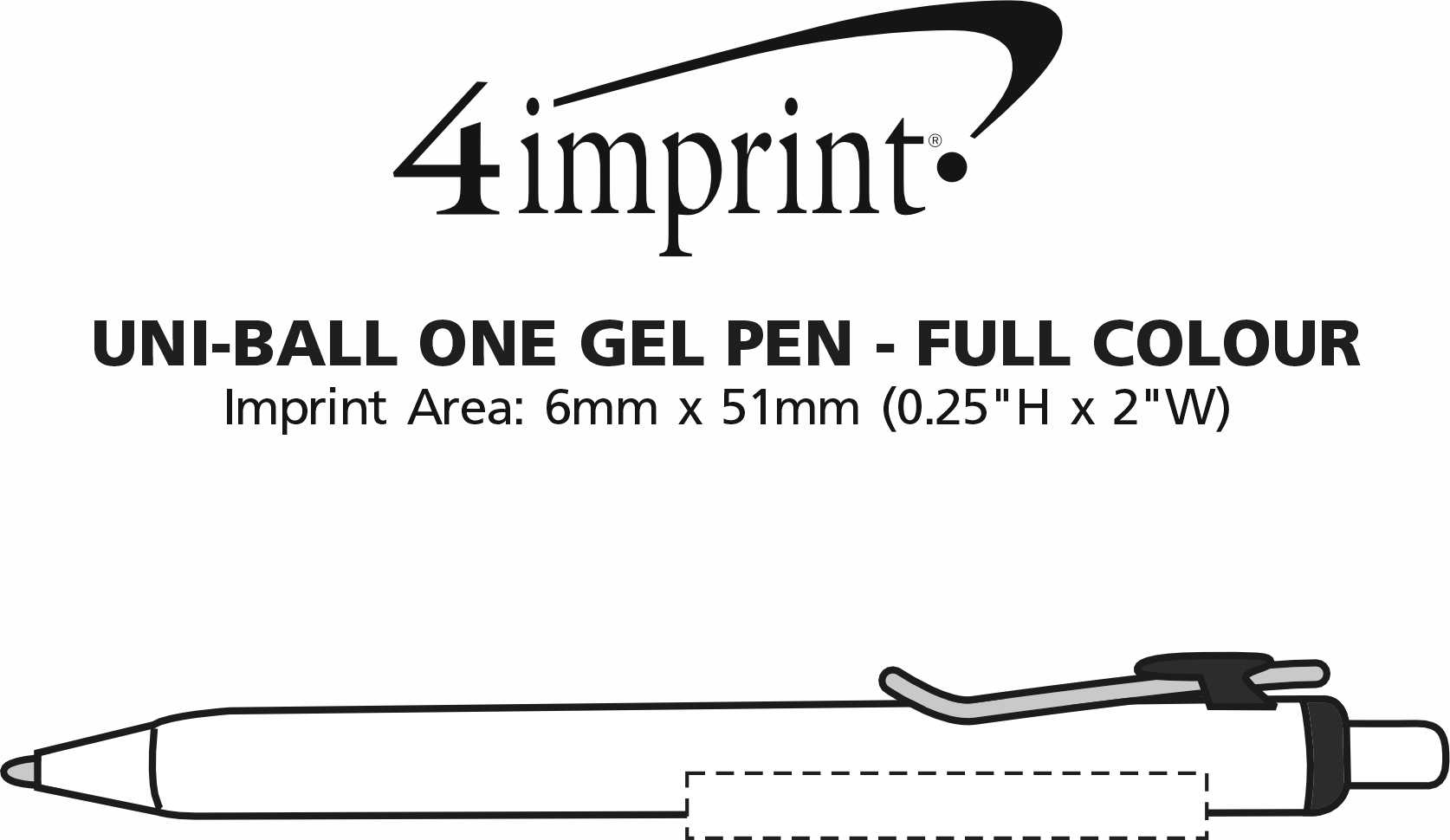 Imprint Area of uni-ball one Gel Pen - Full Colour