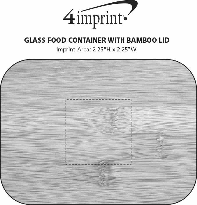 Imprint Area of Glass Food Container with Bamboo Lid