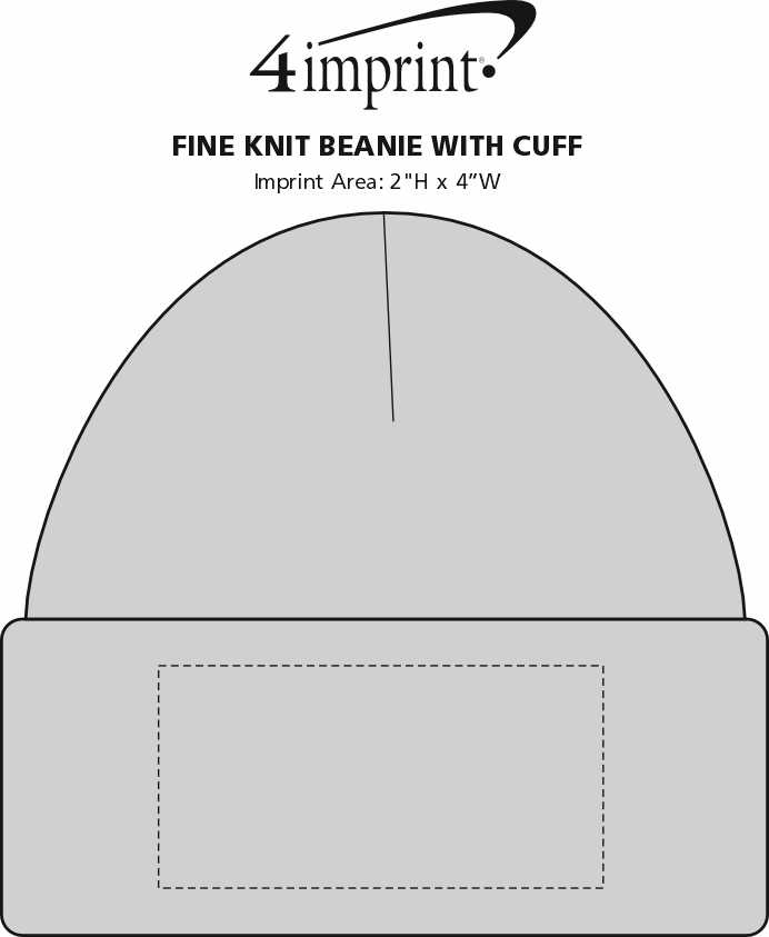 Imprint Area of Fine Knit Toque with Cuff