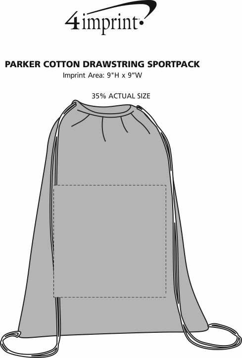 Imprint Area of Parker Cotton Drawstring Sportpack