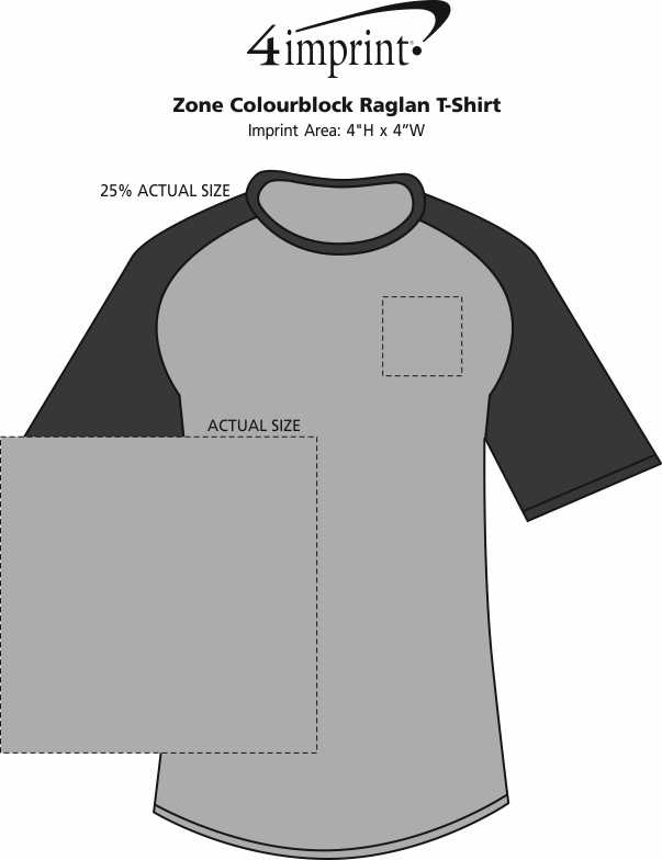 Imprint Area of Zone Colourblock Raglan T-Shirt
