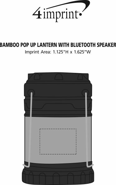 Imprint Area of Bamboo Pop Up Lantern with Bluetooth Speaker