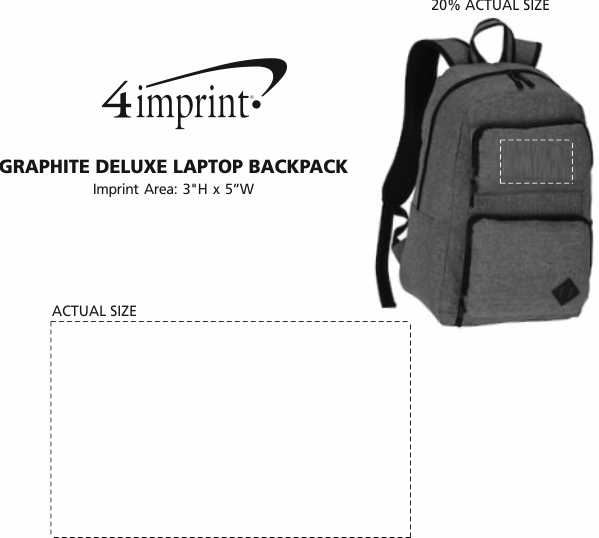 Imprint Area of Graphite Deluxe Laptop Backpack
