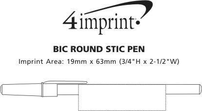 Imprint Area of Bic Round Stic Pen