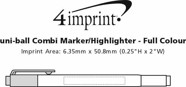 Imprint Area of uni-ball Combi Marker/Highlighter - Full Colour