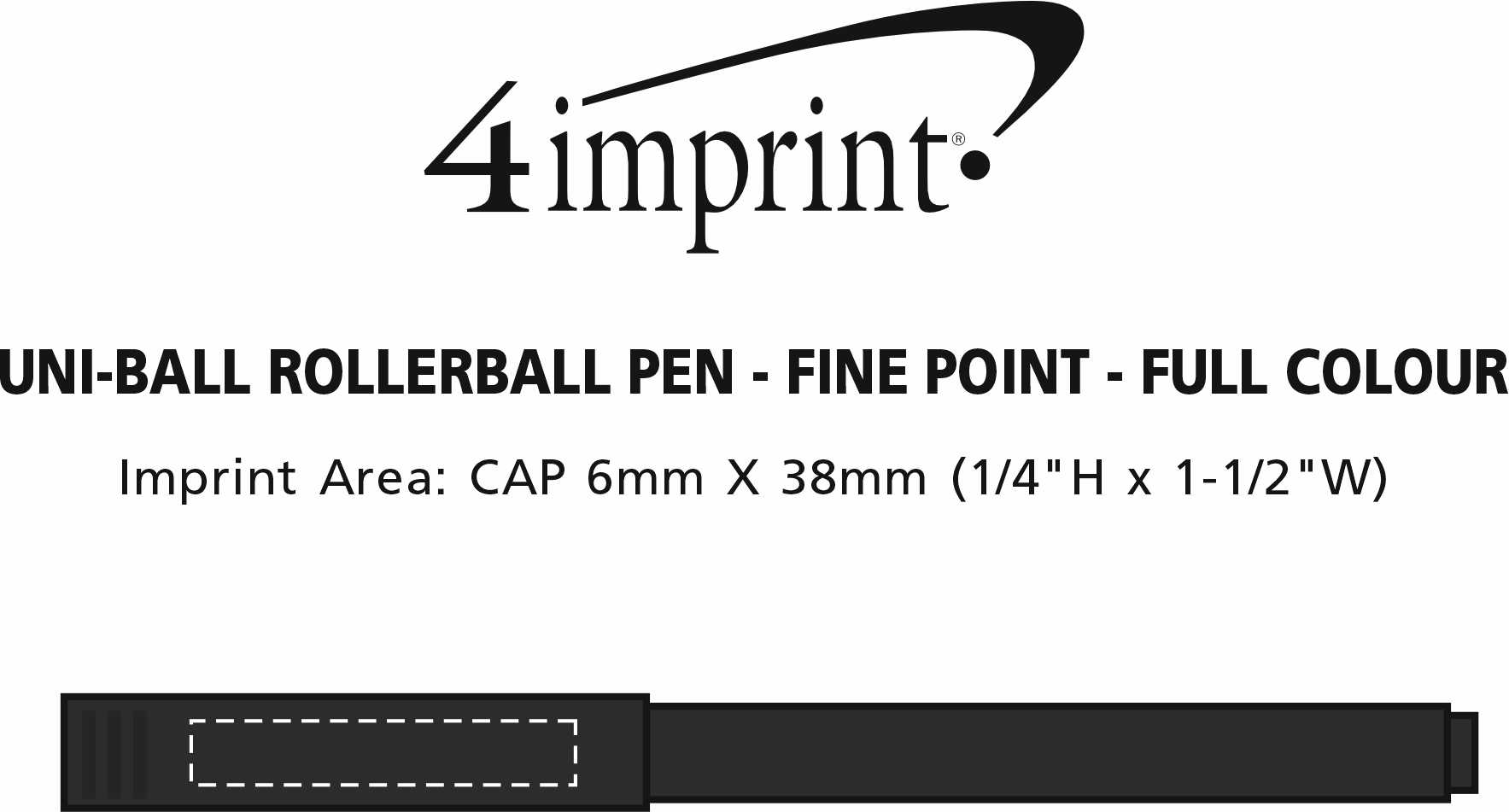 Imprint Area of uni-ball Roller Pen - Fine Point - Full Colour