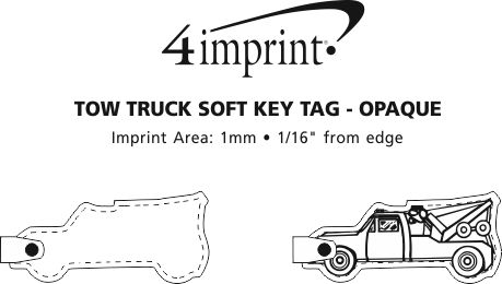 Imprint Area of Tow Truck Soft Keychain - Opaque