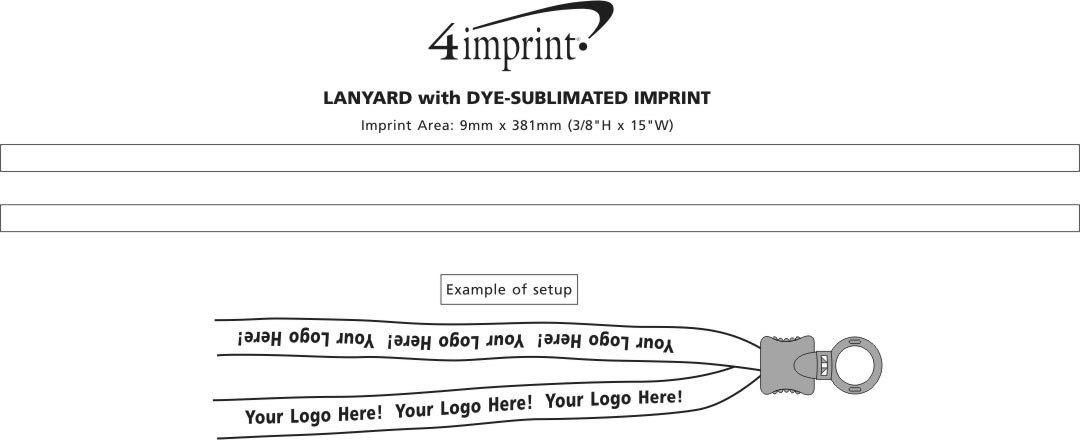 Imprint Area of Dye-Sublimated Lanyard - 1/2"