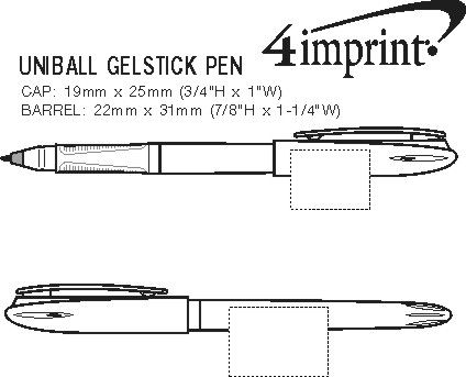 Imprint Area of uni-ball Gel Stick Pen - Full Colour