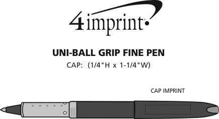 Imprint Area of uni-ball Grip Fine Point Rollerball Pen - Full Colour