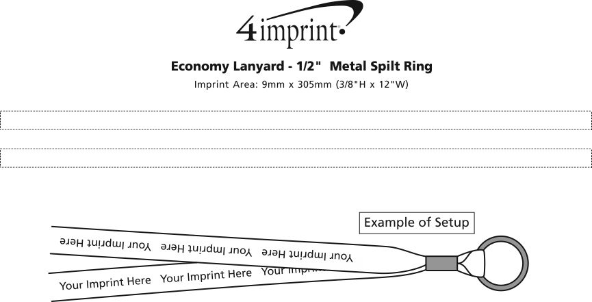 Imprint Area of Economy Lanyard - 1/2" - Metal Split Ring