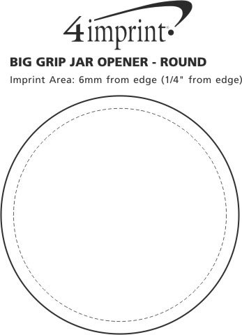 Imprint Area of Big Grip Jar Opener - Round