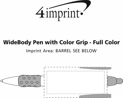 Imprint Area of Widebody Pen with Colour Grip - Full Colour