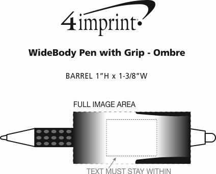 Imprint Area of Widebody Pen with Colour Grip - Ombre