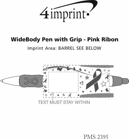 Imprint Area of Widebody Pen with Colour Grip - Pink Ribbon