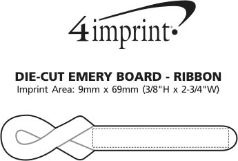 Imprint Area of Die-Cut Emery Board - Ribbon