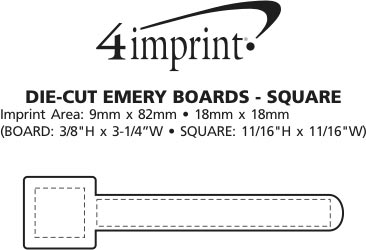 Imprint Area of Die-Cut Emery Board - Square
