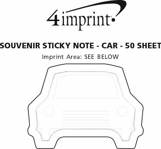4imprint.ca Souvenir Sticky Note Car 25 Sheet C795325CAR