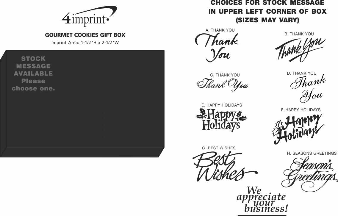 Imprint Area of Gourmet Cookies Gift Box