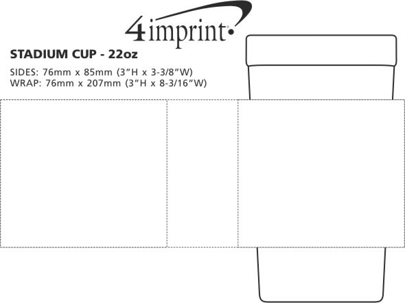Imprint Area of Stadium Cup - 22 oz.