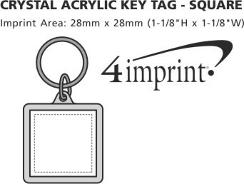 Imprint Area of Crystal Acrylic Keychain - Square