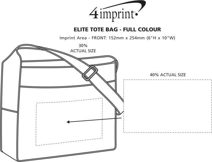 Imprint Area of Elite Tote Bag - 12" x 14" - Full Colour