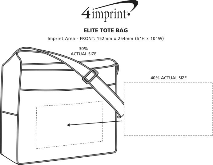 Imprint Area of Elite Tote Bag - 12" x 14"