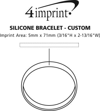 Imprint Area of Custom Silicone Bracelet - Low Qty