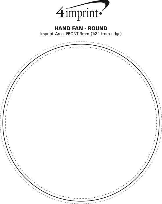 Imprint Area of Hand Fan - Round - Full Colour