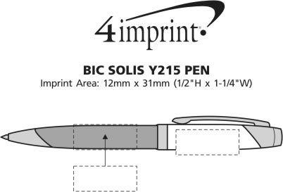 Imprint Area of Bic Tri-Tone Twist Metal Pen