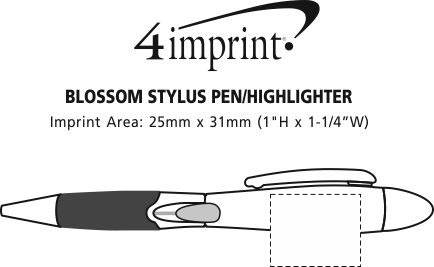 Imprint Area of Blossom Stylus Pen/Highlighter