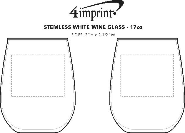Imprint Area of Stemless White Wine Glass - 17 oz.