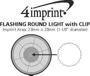Imprint Area of Flashing Round Light with Clip